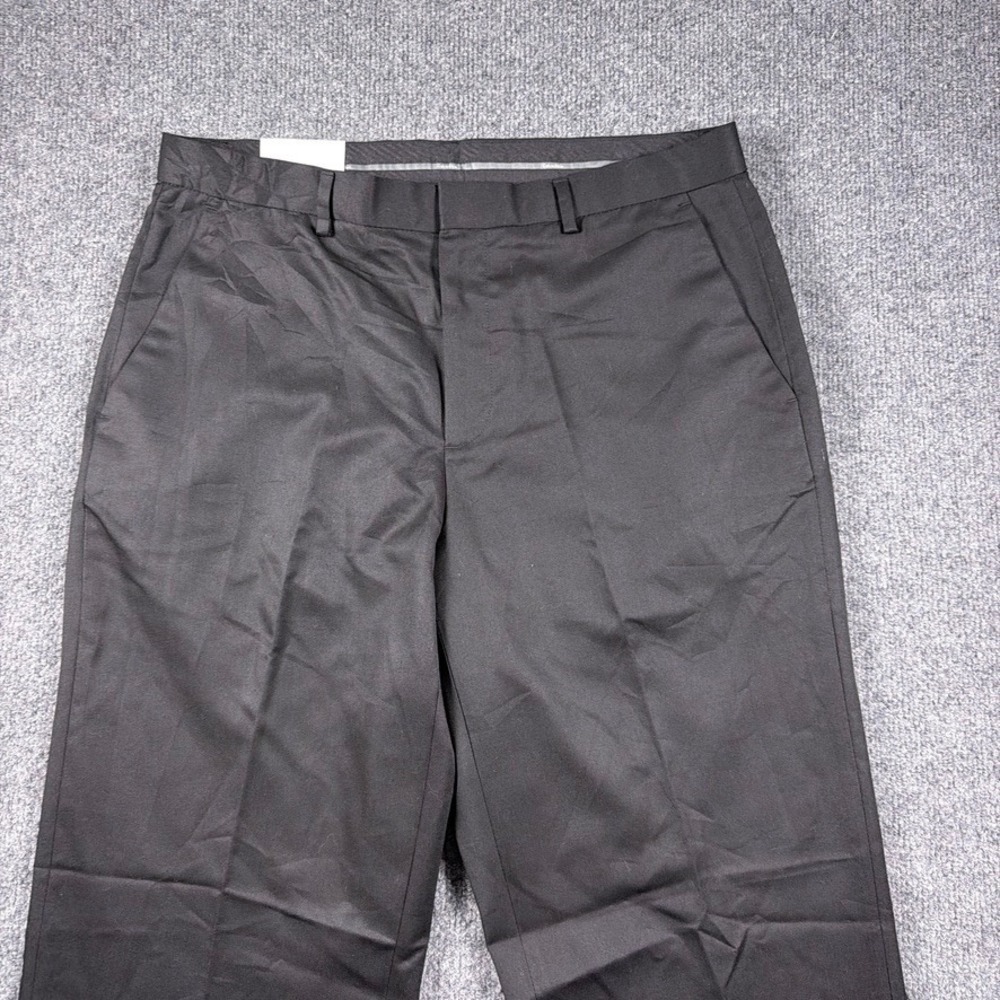 Calvin Klein Dress Pants Mens 32x34 Black Straight Fit Flat Front NWT - Picture 3 of 13